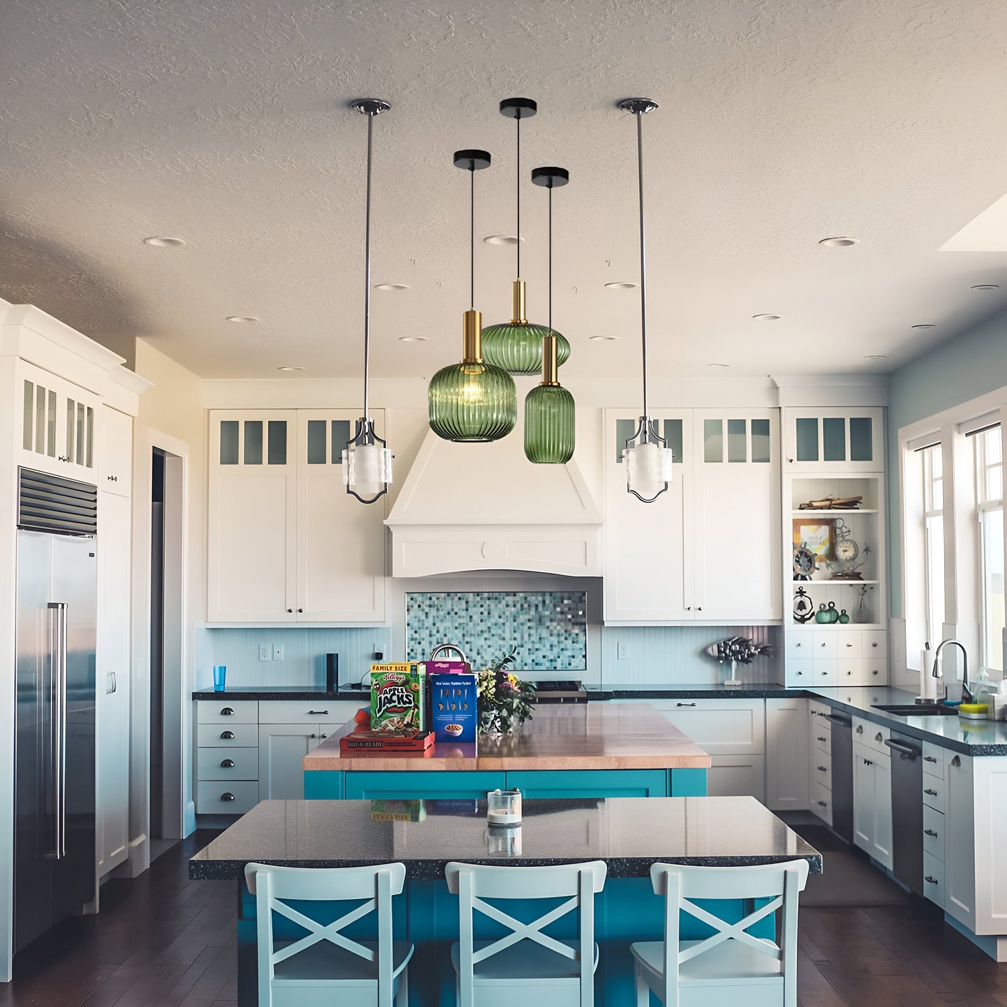 Colorful Glass Retro Pendant Light Nordic Design