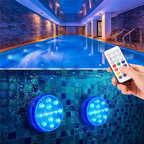Submersible LED Pool Light Remote Control Waterproof